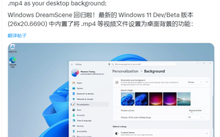 Windows 11迎史诗级功能！Vista经典回归：可设置视频动态壁纸 !