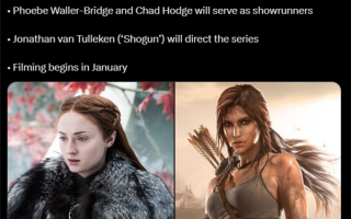 亚马逊真人剧集《古墓丽影》宣布2026年1月开拍：劳拉饰演者确认 !