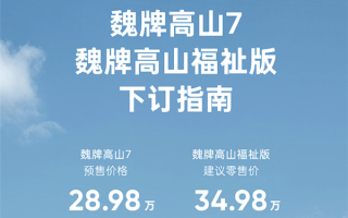 28.98万元 魏牌高山7开启预售：号称30万内唯一四驱MPV !