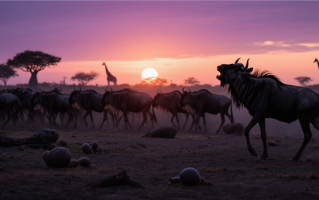 非洲动物大迁徙通道遭游客阻塞：数十辆越野车挤在岸边 !