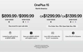 一加15在海外发布：全球首款高分高刷屏旗舰 6400元起 ！