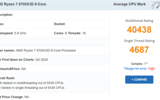 AMD Zen5 X3D处理器新品+1！八核锐龙7 9700X3D现身 !