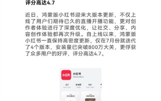 鸿蒙版小红书“一月四更” 安装量突破800万 !