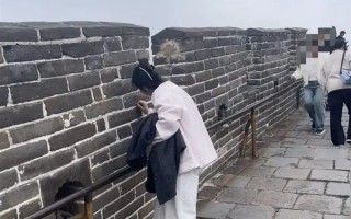 女子在长城刻字 游客拦都拦不住：警方已立案 !